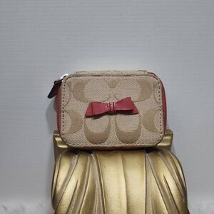 Coach signature canvas pill case with free matching wallet